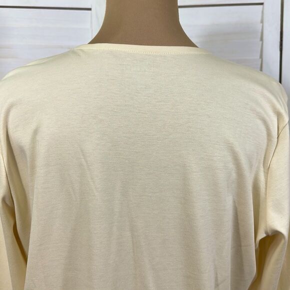 L.L. Bean Top Size Large Supima Cotton Yellow NWOT - Picture 7 of 11